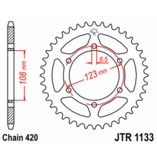 JT SPROCKETS Acél Standard Hátsó Láncsor 1133 - 420 egyéb motorkerékpár alkatrész