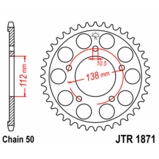 JT SPROCKETS Acél Standard Hátsó Láncsor 1871 - 530 egyéb motorkerékpár alkatrész