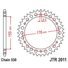 JT SPROCKETS Acél Standard Hátsó Láncsor 2011 - 530 egyéb motorkerékpár alkatrész
