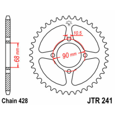 JT SPROCKETS Acél Standard Hátsó Láncsor 241 - 428 egyéb motorkerékpár alkatrész