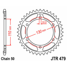  JT SPROCKETS Acél Standard Hátsó Láncsor 479 - 530 lánc, láncszett