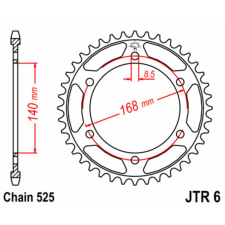 JT SPROCKETS Acél Standard Hátsó Láncsor 6 - 525 egyéb motorkerékpár alkatrész