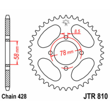 JT SPROCKETS Acél Standard Hátsó Láncsor 810 - 428 egyéb motorkerékpár alkatrész