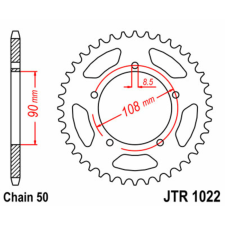 JT SPROCKETS Acél Standard Hátsó Láncszem 1022 - 530 egyéb motorkerékpár alkatrész