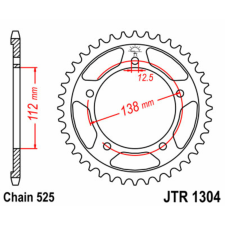 JT SPROCKETS Acél Standard Hátsó Láncszem 1304 - 525 egyéb motorkerékpár alkatrész