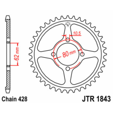 JT SPROCKETS Acél Standard Hátsó Láncszem 1843 - 428 egyéb motorkerékpár alkatrész