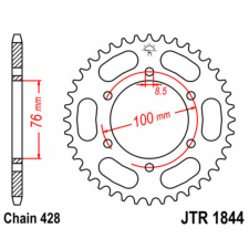 JT SPROCKETS Acél Standard Hátsó Láncszem 1844 - 428 egyéb motorkerékpár alkatrész