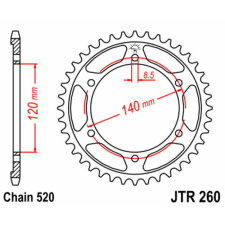 JT SPROCKETS Acél Standard Hátsó Láncszem 260 - 520 egyéb motorkerékpár alkatrész