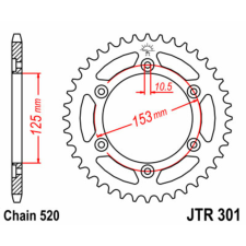 JT SPROCKETS Acél Standard Hátsó Láncszem 301 - 520 egyéb motorkerékpár alkatrész