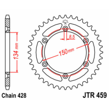 JT SPROCKETS Acél Standard Hátsó Láncszem 459 - 428 egyéb motorkerékpár alkatrész
