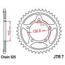 JT SPROCKETS Acél Standard Hátsó Láncszem 7 - 525 egyéb motorkerékpár alkatrész