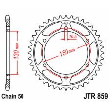 JT SPROCKETS Acél Standard Hátsó Láncszerkezet 859 - 530 egyéb motorkerékpár alkatrész