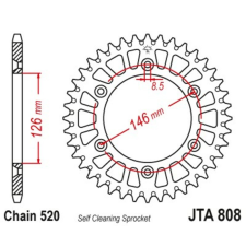 JT SPROCKETS Alumínium Ultra-Könnyű Öntisztító Hátsó Láncszem 808 - 520 egyéb motorkerékpár alkatrész