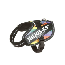 Julius-K9 IDC Powerhám, felirattal, Baby 2 Szivárvány nyakörv, póráz, hám kutyáknak