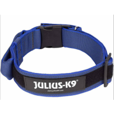 Julius-K9 JK9 Color&amp;Gray nyakörv bizt.zárral, fogantyúval 50mm, nylon-kék CSOMAGOLT nyakörv, póráz, hám kutyáknak