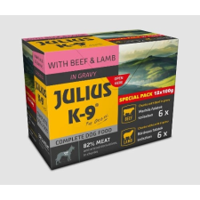 Julius K-9 Beef &amp; Lamb válogatás szószban kutyáknak (12x100g) kutyaeledel