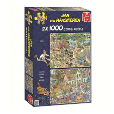 Jumbo 2 az 1-ben puzzle, 2x1000 darabos puzzle, szafari/ város puzzle, kirakós
