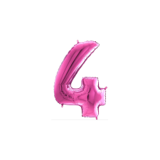 JuniorShape - fuxia 4-es szám fólia lufi party kellék