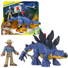 Jurassic világ imaginext stegosaurus + dr. grant készlet játékfigura