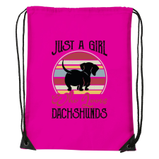  Just a girl who loves dachshunds - Sport táska Magenta egyedi ajándék