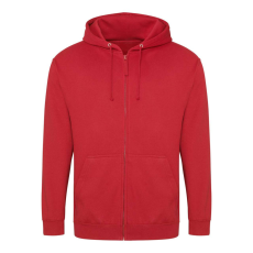 Just Hoods cipzáros kapucnis férfi pulóver AWJH050, Fire Red-M
