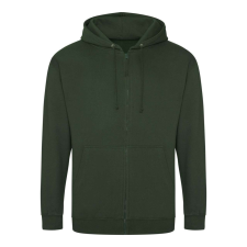 Just Hoods cipzáros kapucnis férfi pulóver AWJH050, Forest Green-S férfi pulóver, kardigán