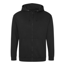 Just Hoods cipzáros kapucnis férfi pulóver AWJH050, Jet Black-4XL férfi pulóver, kardigán