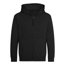 Just Hoods Gyerek cipzáras kapucnis pulóver AWJH050J, Deep Black-9/11 gyerek pulóver, kardigán