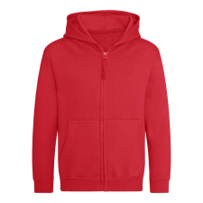 Just Hoods Gyerek cipzáras kapucnis pulóver AWJH050J, Fire Red-9/11 gyerek pulóver, kardigán