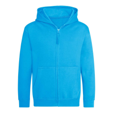Just Hoods Gyerek cipzáras kapucnis pulóver AWJH050J, Hawaiian Blue-7/8