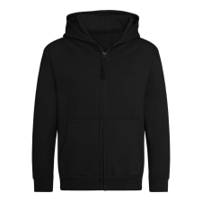 Just Hoods Gyerek cipzáras kapucnis pulóver AWJH050J, Jet Black-7/8 gyerek pulóver, kardigán