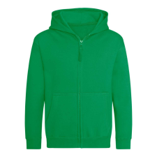 Just Hoods Gyerek cipzáras kapucnis pulóver AWJH050J, Kelly Green-5/6 gyerek pulóver, kardigán