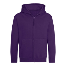 Just Hoods Gyerek cipzáras kapucnis pulóver AWJH050J, Purple-3/4