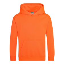 Just Hoods Gyerek élénk színű kapucnis pulóver AWJH004J, Electric Orange-12/13 gyerek pulóver, kardigán