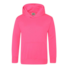 Just Hoods Gyerek élénk színű kapucnis pulóver AWJH004J, Electric Pink-5/6 gyerek pulóver, kardigán
