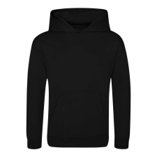 Just Hoods Gyerek poliészter sport kapucnis pulóver AWJH006J, Jet Black-XL gyerek pulóver, kardigán