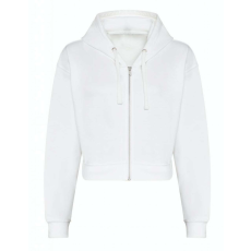 Just Hoods hasig érő cipzáros kapucnis Női pulóver AWJH065, Arctic White-M