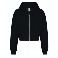 Just Hoods hasig érő cipzáros kapucnis Női pulóver AWJH065, Deep Black-L