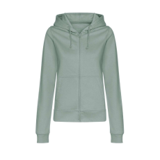 Just Hoods kapucnis Női pulóver, elején végig cipzárral AWJH050F, Dusty Green-M