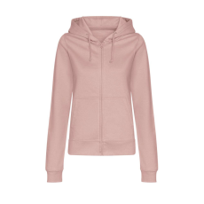 Just Hoods kapucnis Női pulóver, elején végig cipzárral AWJH050F, Dusty Pink-2XL