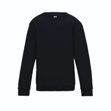 Just Hoods Környakas gyerek pulóver bolyhozott belsővel AWJH030J, Deep Black-7/8 gyerek pulóver, kardigán
