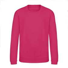 Just Hoods Környakas gyerek pulóver bolyhozott belsővel AWJH030J, Hot Pink-5/6 gyerek pulóver, kardigán