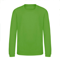Just Hoods Környakas gyerek pulóver bolyhozott belsővel AWJH030J, Lime Green-7/8