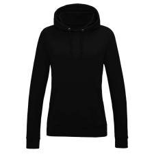 Just Hoods Női kapucnis pulóver bolyhozott belsővel AWJH001F, Deep Black-L női pulóver, kardigán