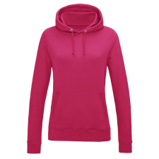 Just Hoods Női kapucnis pulóver bolyhozott belsővel AWJH001F, Hot Pink-L női pulóver, kardigán