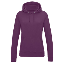 Just Hoods Női kapucnis pulóver bolyhozott belsővel AWJH001F, Plum-2XL női pulóver, kardigán