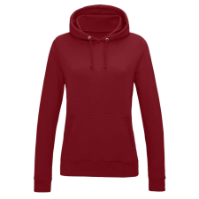 Just Hoods Női kapucnis pulóver bolyhozott belsővel AWJH001F, Red Hot Chilli-L női pulóver, kardigán
