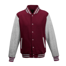 Just Hoods patentos vastag férfi pulóver AWJH043, Burgundy/Heather Grey-3XL