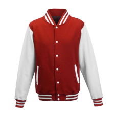 Just Hoods patentos vastag férfi pulóver AWJH043, Fire Red/Arctic White-XL férfi pulóver, kardigán