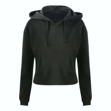 Just Hoods rövid derkú Női kapucnis pulóver AWJH016, Jet Black-S női pulóver, kardigán